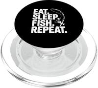 Mangiare dormire pesce ripetere amante della pesca PopSockets PopGrip per MagSafe