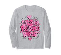 Mangiare Dormire Pole Dance Ripeti Groovy Divertimento Maglia a Manica