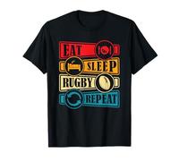 Mangiare Dormire Rugby Ripeti Amanti Rugby Sport Per Ragazzi Maglietta