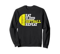 Mangiare Dormire Softball Ripeti Veloce Pitch Ragazze Softball Felpa