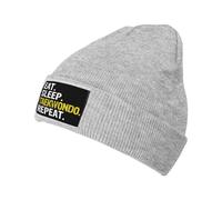 Mangiare Dormire Taekwondo Ripetere Donna Uomo Berretto in Maglia Traspirante Berretti Invernale Moda Caldo Berretto per Corsa Bici Sci