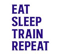 mangiare dormire treno ripetere citazioni tipografia finestrino auto capsula copertura isolato Adesivi murali 49.2x60.5cm Decorazione negozio Blu scuro