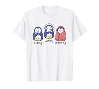 Mangiare i Pinguini Che dormono - Cute Gamer Lifestyle Maglietta
