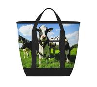 Mangiare mucche al pascolo estivo,Borsa porta pranzo grande capacità isolata per donne e uomini, lavoro, picnic, viaggi