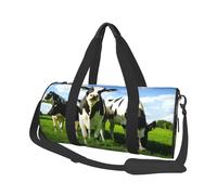 Mangiare mucche al pascolo estivo, Borsone da viaggio di grande capacità Borsa rotonda Borsa da viaggio sportiva Borsa da viaggio Borsa da fitness