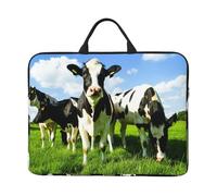 Mangiare mucche al pascolo estivo, Custodia per laptop da 14 pollici, borsa per notebook, custodia per laptop, valigetta con maniglia