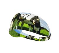 Mangiare mucche al pascolo estivo,Fascia elastica per capelli multiuso unisex, fascia antisudore sportiva