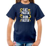 Mangiare Pasta, Run Fasta - T-Shirt - Love Italiano 5K 10K Divertente da Corsa