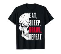 Mangiare Sonno Rissa Ripeti Divertente Video Gamer Gaming Maglietta