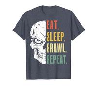 Mangiare Sonno Rissa Ripeti Divertente Video Gamer Gaming Maglietta, Uomo, Pervinca, 4XL