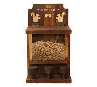 Mangiatoi per scoiattoli per esterni, mangiatoie per scoiattoli, per esterni, in legno divertente per scoiattoli, con 3 piccoli sgabelli - carino resistente alle intemperie della casa