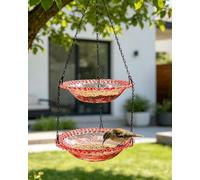 Mangiatoia a due livelli per colibrì, mangiatoia per uccelli da appendere all'esterno, decorazione per cortile e giardino