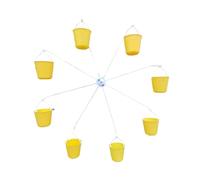 Mangiatoia a Ruota Panoramica per Piccoli Amici Alati - Rotaia Girevole da Giardino con 8 Vaschette | Attira Passeri, Cinciallegre, Cinciarelle e Piccoli Volatili | Originale Decorazione da Appendere