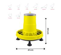 MANGIATOIA A TRAMOGGIA COMPACTA DA 12/22 KG CON GRIGLIA ANTISPRECO E 3 PIEDINI