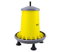 Mangiatoia a tramoggia per galline ARCUS GYRO - capacità 9 litri - con alette antispreco, asta filettata in plastica e piedini