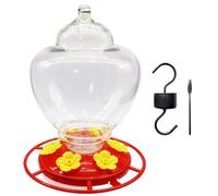 Mangiatoia antivento per colibrì, 1,134 g, mangiatoia per uccelli per colibrì, vasche per uccelli 21,2 x 16,3 x 15,9 cm, 6 porte di alimentazione per fiori, accessori per vasca per uccelli da esterno