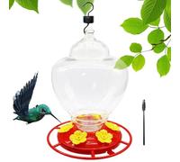 Mangiatoia antivento per colibrì, 1134 g, vaschetta per uccelli per fiori con 6 porte di alimentazione, accessori da giardino all'aperto, ideale per cortile e patio, 21,5 x 16 x 16 cm