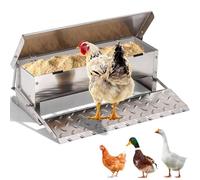 Mangiatoia Automatica a Pedale Galline da 5 Kg, Mangiatoia Per 4-6 Polli, Mangiatoia Per Pollame a Prova di Roditore, Mangiatoia Per Galline a Prova di Pioggia Per Galli e Fagiani All'Aperto