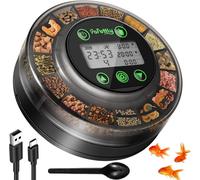 Mangiatoia Automatica Acquario Distributore Automatico Cibo Pesci per Nero