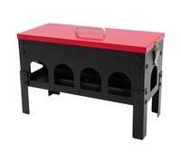 Mangiatoia automatica automatica per pollame, in metallo, con 10 aperture, per polli e pollame (rosso, nero)