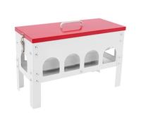 Mangiatoia automatica da 10 l, 10 aperture, con coperchio e maniglia, per più polli, dispenser automatico per cibo per pollo, in metallo per pollame