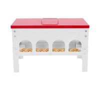 Mangiatoia automatica per polli, 10 l, in ferro, per pollo, pollo, anatre, oche (rosso, bianco)