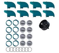 Mangiatoia Automatica per polli, a Prova di roditori, Resistente alle intemperie, per polli e Anatre (8 mangiatoie + Sega a Tazza)