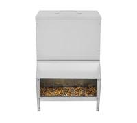 Mangiatoia automatica per polli con parapioggia, robusta e a prova di ratto, montaggio a parete o autoportante, in acciaio zincato, per pollame con grande capacità di 25 litri