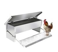Mangiatoia automatica per polli, in acciaio inox, senza sprechi, con design resistente alle intemperie e coperchio superiore stabile per una gestione efficiente del mangime