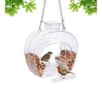 Mangiatoia automatica per uccelli, in acrilico con asta e per l'acqua, mangiatoia per uccelli per l'osservazione delle finestre, per fringuelli cincioli, pappagallini, balconi da giardino