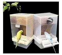 Mangiatoia automatica per uccelli per gabbia, confezione da 2 distributori di semi con contenitore per cibo per pappagallini e canarini, in