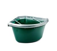 Mangiatoia da box angolare con bordo in ferro, grate antispreco e tappino per pu