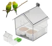 Mangiatoia esterna estraibile per pappagalli, casetta per uccelli, tubo acrilico montato su finestra, vasca decorativa trasparente per uccelli, uso esterno di lunga durata, per fringuelli e colibrì