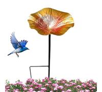Mangiatoia - Ferro resistente alle intemperie, alimentazione e bagno con picchetto,Mangiatoia per esterni con da bagno,Giardino Cortile Patio Prato Selvatici, Cincia,