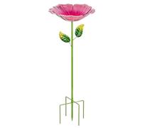 Mangiatoia Fiore in Metallo Colorato con Ape Supporto in Metallo per Uccelli e Insetti nel Giardino