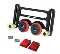 Mangiatoia in alluminio con profilo per recinzione per la lavorazione del legno, strumento di spinta da tavolo, alimentatore da tavolo per router, recinzione profilo con ruote a doppio cuscinetto