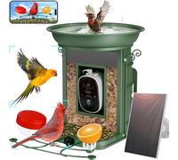 Mangiatoia intelligente per uccelli con telecamera - 2K HD ad alta risoluzione per uccelli selvatici, telecamera AI identifica oltre 11000 specie di uccelli e acquisizione video in diretta per bird