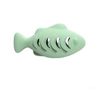 Mangiatoia interattiva per gatti a forma di pesce, dispenser di cibo in silicone per gatti da interni, stimolante istinto di caccia, sicuro per animali domestici, gioco e dolcetti, puzzle 4,67 (verde)