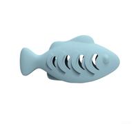 Mangiatoia interattiva per gatti a forma di pesce, dispenser di cibo in silicone per gatti da interni, stimolante istinto di caccia, sicuro per animali domestici, gioco per animali domestici, puzzle