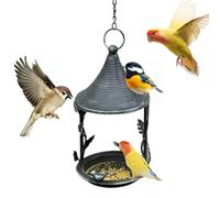 Mangiatoia - Mangiatoia Rustica in Metallo con Copertura,Da Esterno | Ad Uso Giardino Cortile Balcone Portico E