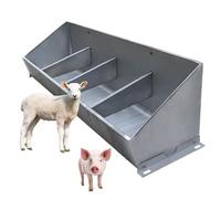 Mangiatoia per bestiame, 2 in 1, in acciaio inox, mangiatoia e abbeveratoio per capre, maiali e cavalli, misura grande, 120 cm, per pascoli e fattorie