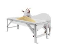 Mangiatoia per bestiame da 99 cm con supporto, grande capacità per capre, pecore, cavalli, vitelli, alpaca, alimentazione all'aperto