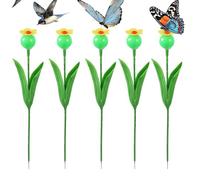 Mangiatoia per colibrì a terra, mangiatoia per colibrì da esterno | 5 x mangiatoia artificiale per colibrì e uccelli | Attira le farfalle e i colibrì, inserita per il prato