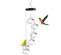 Mangiatoia per colibrì all'aperto, mangiatoia per bere Set di 6 mangiatoie per colibrì con campane di esterne | Mangiatoia per uccelli con supporto per finestra