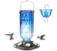 Mangiatoia per colibrì appendibile, mangiatoia per uccelli appendibile con posatoio, mangiatoia per uccelli a prova di perdite, per l'alimentazione del giardino all'aperto per gli