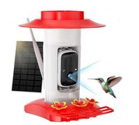 Mangiatoia per colibrì con fotocamera per esterni, alimentazione solare 2K, mangiatoia intelligente per uccelli con protezione per formiche, fossato e api, acquisizione automatica, riconoscimento AI