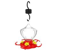 Mangiatoia per colibrì da esterno, 453,6 g, a bocca larga, con 5 porte per l'alimentazione dei fiori, protezione contro le formiche e design a prova di per decorare il giardino