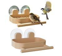 Mangiatoia per colibrì da finestra, con ventose, per birdwatching | L'alimentatore in plastica resistente con venature del legno offre un supporto a ventosa sicuro per osservare gli uccelli