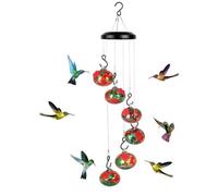 Mangiatoia per colibrì, mangiatoia per esterni da appendere, incantevole campanello a vento con colibrì