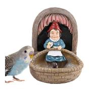 Mangiatoia per colibrì mangiatoia per uccelli Gnome | Mangiatoie per colibrì nani in resina,Mangiatoia da bagno per colibrì a prova di scoiattoli, alimentatori da esterno per gnomi per balcone, ja